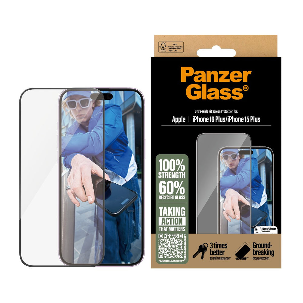 PanzerGlass iPhone 16 Plus / 15 Plus Screen Protector